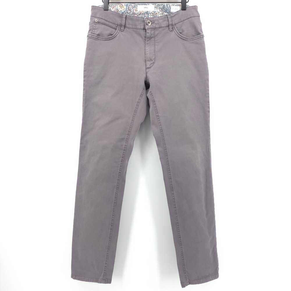 Brax Mens Pants Chuck 32x34 Grey Modern Fit Chino Trousers 85-3504/07